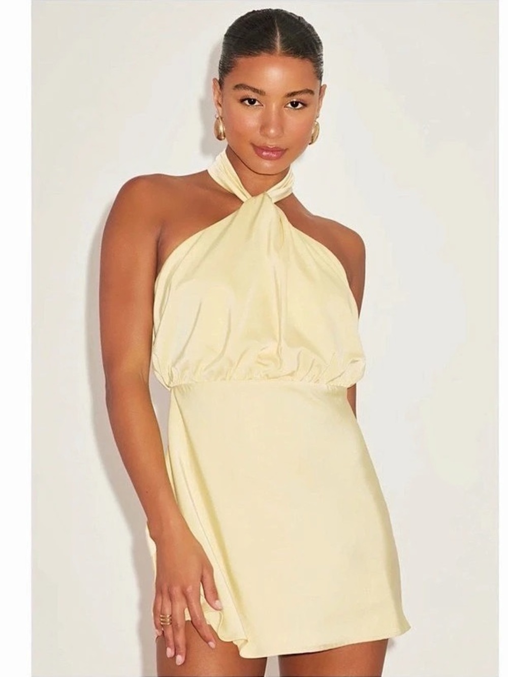 Lulus Halter Mini Dress in Yellow Size Like New